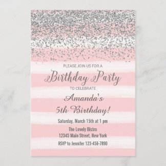 Einladung zum Geburtstag von Silber und Rosa Wasse