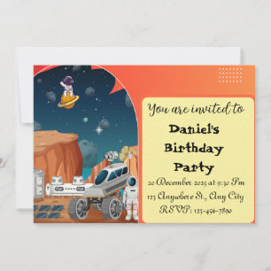 Einladung zum Geburtstag   Weltraum-Party