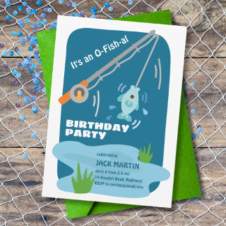 Einladung zum Geburtstag zum Thema Fischfang
