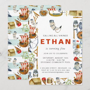 Einladung zum Geburtstagsfeier des Viking Themed