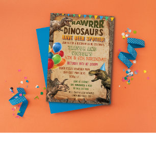 EINLADUNG ZUM GEMEINSAMEN DINOSAURIER-GEBURTSTAGSF