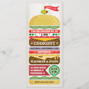 Einladung zum gestapelten Hamburger-Cookout / Blau