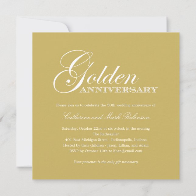 Einladung zum Goldenen Hochzeitstag (Vorderseite)