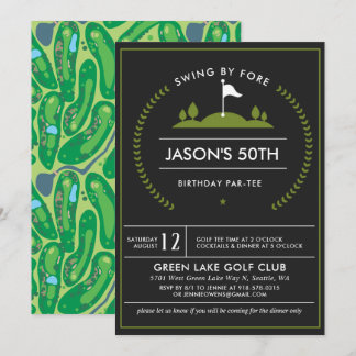Einladung zum Golf Birthday Party