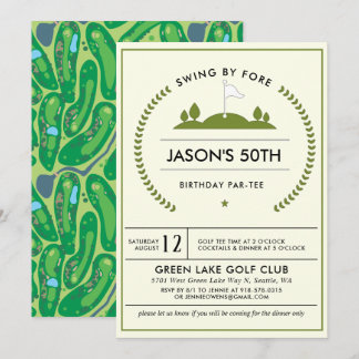 Einladung zum Golf Birthday Party