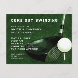 Einladung zum Golfspiel Postkarte
