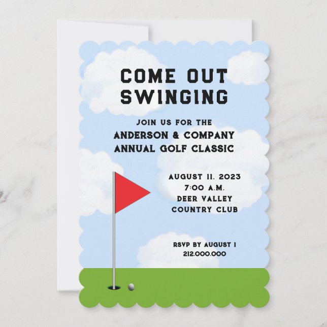 Einladung zum Golfturnier (Vorderseite)