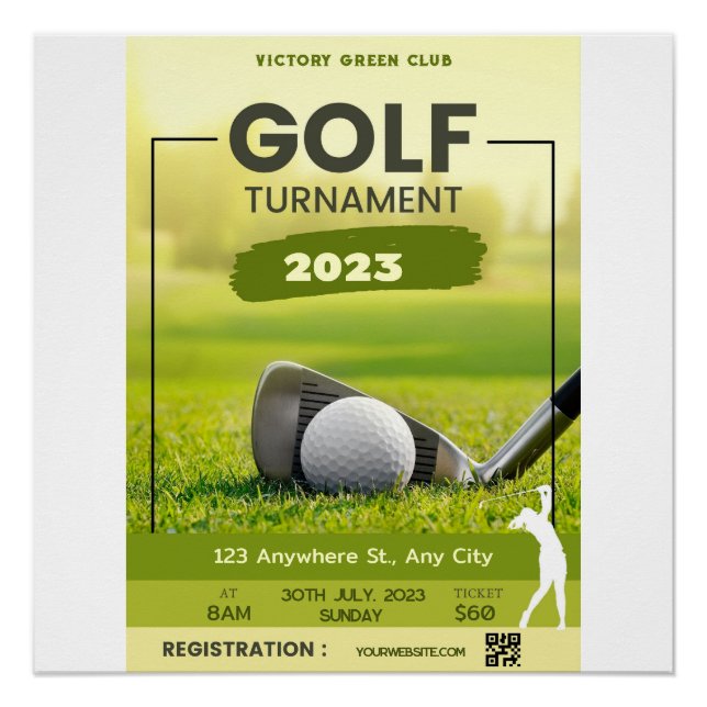 Einladung zum Golfturnier Persönlich Poster (Vorderseite)