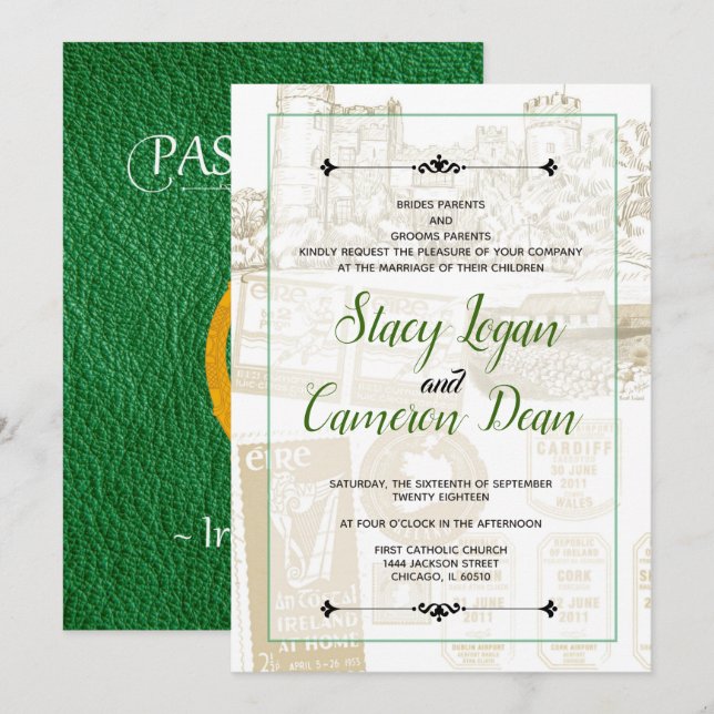 Einladung zum "Green Ireland Passport" (Vorne/Hinten)