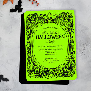 Einladung zum grünen Schwarzen Halloween-Party
