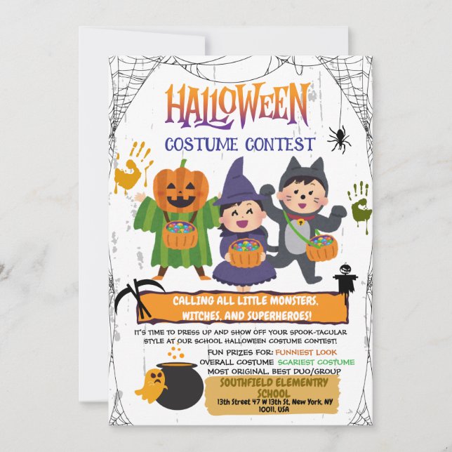 Einladung zum Halloween-Kostümwettbewerb (Vorderseite)