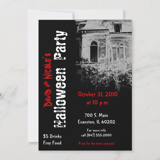 Einladung zum Halloween-Party (Vorderseite)