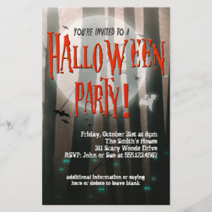 Einladung zum Halloween-Party "beängstigend Woods"