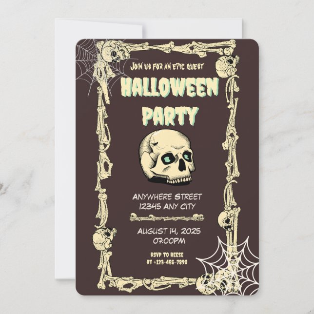 Einladung zum Halloween-Party der Kühle: wagen Sie (Vorderseite)