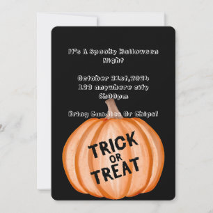 Einladung zum Halloween-Party mit Kürbis und Gespe