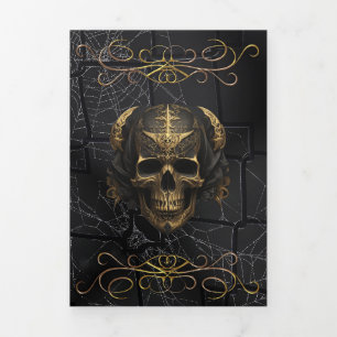 Einladung zum Halloween-Party Skull and Spider
