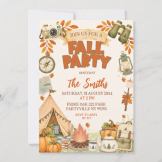 Einladung zum Herbst-Camping-Themenparty