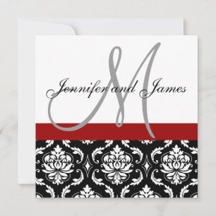 Einladung zum Hochsetzen Monogramm-Namen Hot Red D