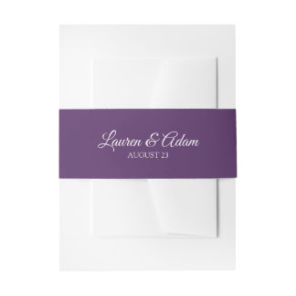 Einladung zum Hochzeitsbänder (Pflaume / Lila) Einladungsbanderole