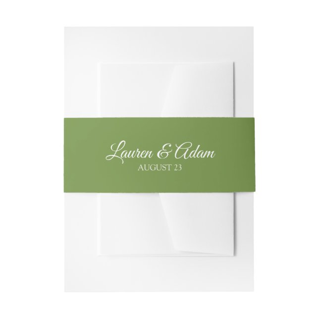 Einladung zum Hochzeitsessen Bänder/Wraps (grün) Einladungsbanderole (Vorderseite Beispiel)