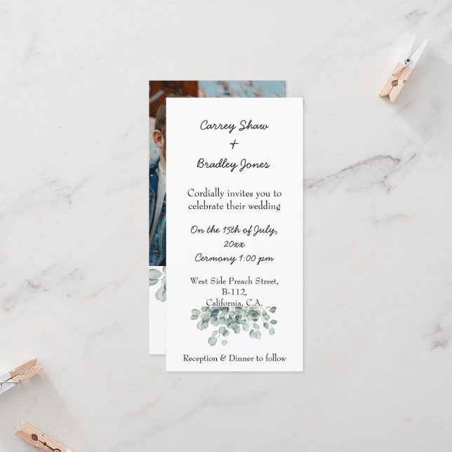 Einladung zum Hochzeitsfeiern (Vorderseite/Rückseite Beispiel)