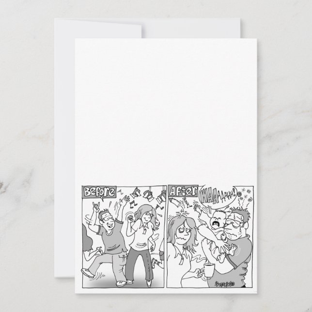 Einladung zum Hochzeitsfeiern für Cartoon nach Ihr (Vorderseite)