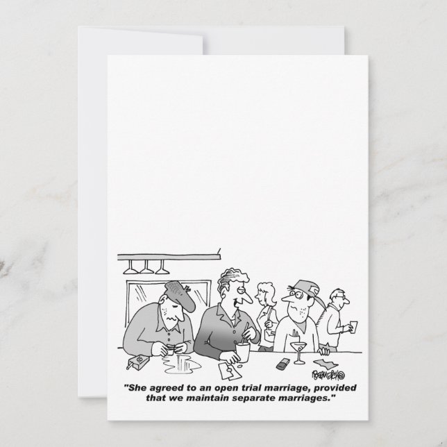Einladung zum Hochzeitsfeiern für Cartoon nach Ihr (Vorderseite)
