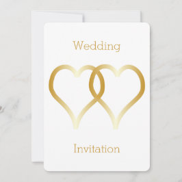 Einladung zum Hochzeitsfeiern Gold Hearts