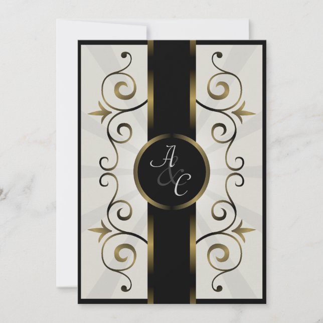 Einladung zum Hochzeitsfeiern Goldbrasse Eleganter (Vorderseite)