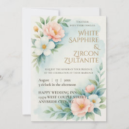 Einladung zum Hochzeitsfeiern in Blau und Blüte