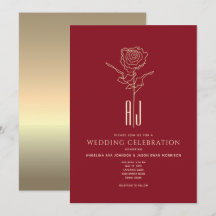 Einladung zum Hochzeitsfeiern in Monogram Red & Go