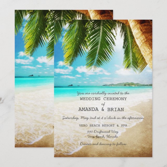 Einladung zum Hochzeitsfeiern in Tropical Island (Vorne/Hinten)