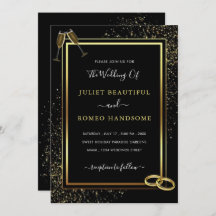 Einladung zum Hochzeitsfeiern mit Black and Gold R
