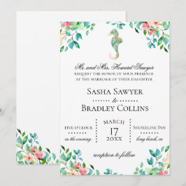 Einladung zum Hochzeitsfeiern mit botanischem Seep