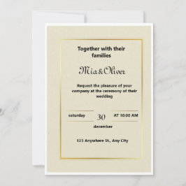 Einladung zum Hochzeitsfeiern mit Gold an der Gren