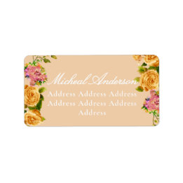 Einladung zum Hochzeitsfeiern mit Gold Rose Ribbon Adressaufkleber