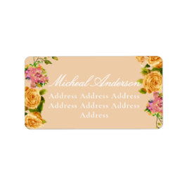 Einladung zum Hochzeitsfeiern mit Gold Rose Ribbon Adressaufkleber