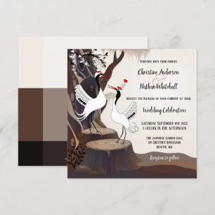 Einladung zum Hochzeitsfeiern mit japanischen Kran