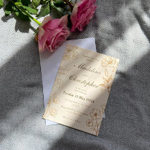 Einladung zum Hochzeitsfeiern mit klassischer Flor