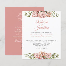 Einladung zum Hochzeitsfeiern mit rosa Blütenpapie