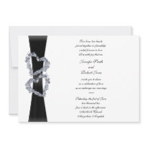 Einladung zum Hochzeitsfeiern mit schwarzem Ribbon