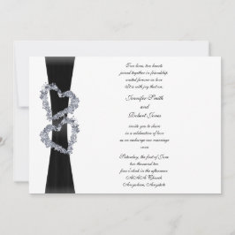 Einladung zum Hochzeitsfeiern mit schwarzem Ribbon