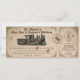 Einladung zum Hochzeitsfeiern mit Vintagem Zug