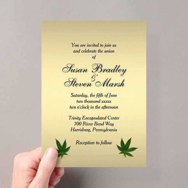 Einladung zum Hochzeitsfeiern von Classy Gold Weed (Insitu (Handheld))