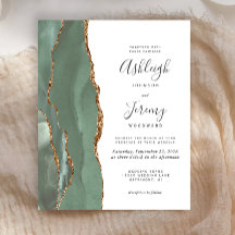 Einladung zum Hochzeitsfeiern von Green Gold Agate