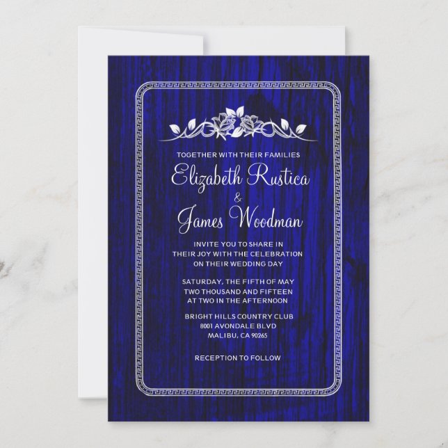 Einladung zum Hochzeitsfeiern von Royal Blue Vinta (Vorderseite)