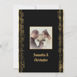 Einladung zum Hochzeitsfest in Schwarz und Gold - 