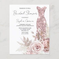 Einladung zum Hochzeitskleid für Brautpartys