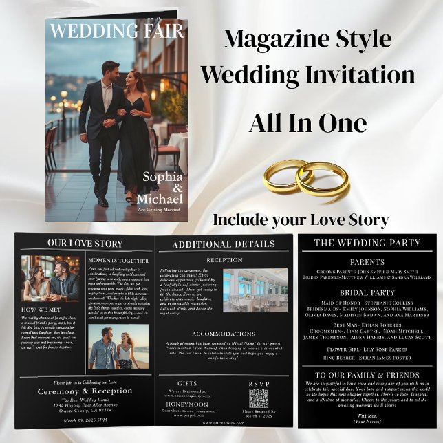 Einladung zum Hochzeitsmagazin (Wedding Magazine Cover Invitation All in One)