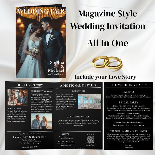 Einladung zum Hochzeitsmagazin (Wedding Magazine Cover Invitation All in One)